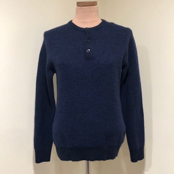 Neiman Marcus Sweater Size Small Navy Blue Merino Wool Blend - Picture 2 of 9